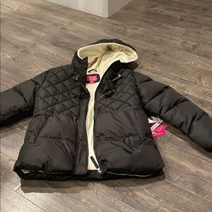 Pink Platinum Black Quilted Kids Puffer Jacket